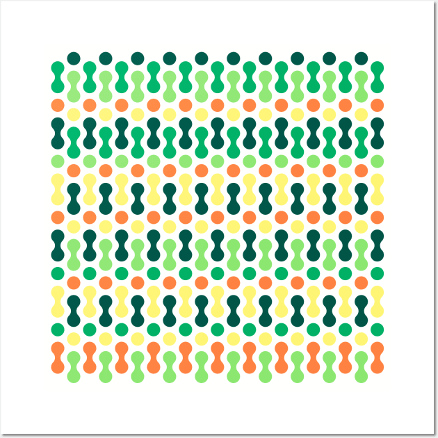 Orange, Yellow, Dark green | Formas coloridas lineales | Linear colorful shapes | 線形のカラフルな形 | Formes colorées linéaires | Lineare bunte Formen | Forme colorate lineari Wall Art by Zaztrozzi